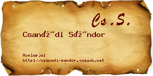 Csanádi Sándor névjegykártya
