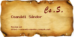Csanádi Sándor névjegykártya