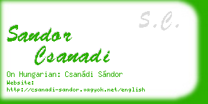 sandor csanadi business card