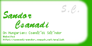 sandor csanadi business card